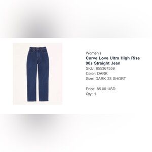 Curve love ultra high rise 90s straight jean